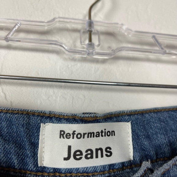 Reformation Jeans Denim Medium Wash Blue Vintage Baggy‎ High Rise Organic Cotton - Picture 4 of 8